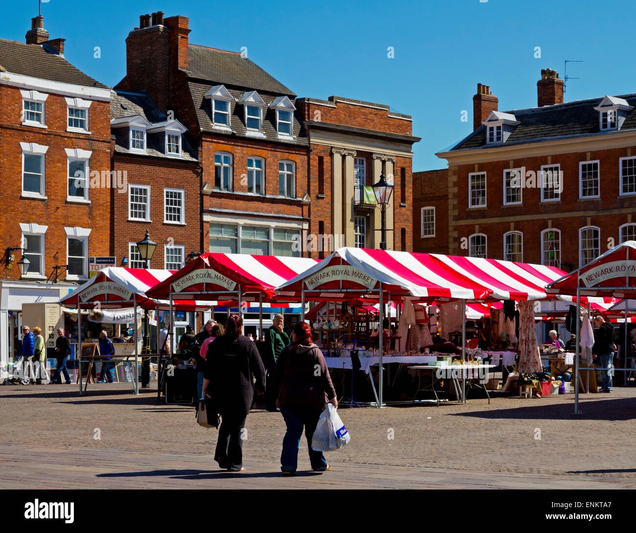 The Market Square in Newark on Trent a traditional market town in Nottinghamshire East Midlands England UK Stock Photo