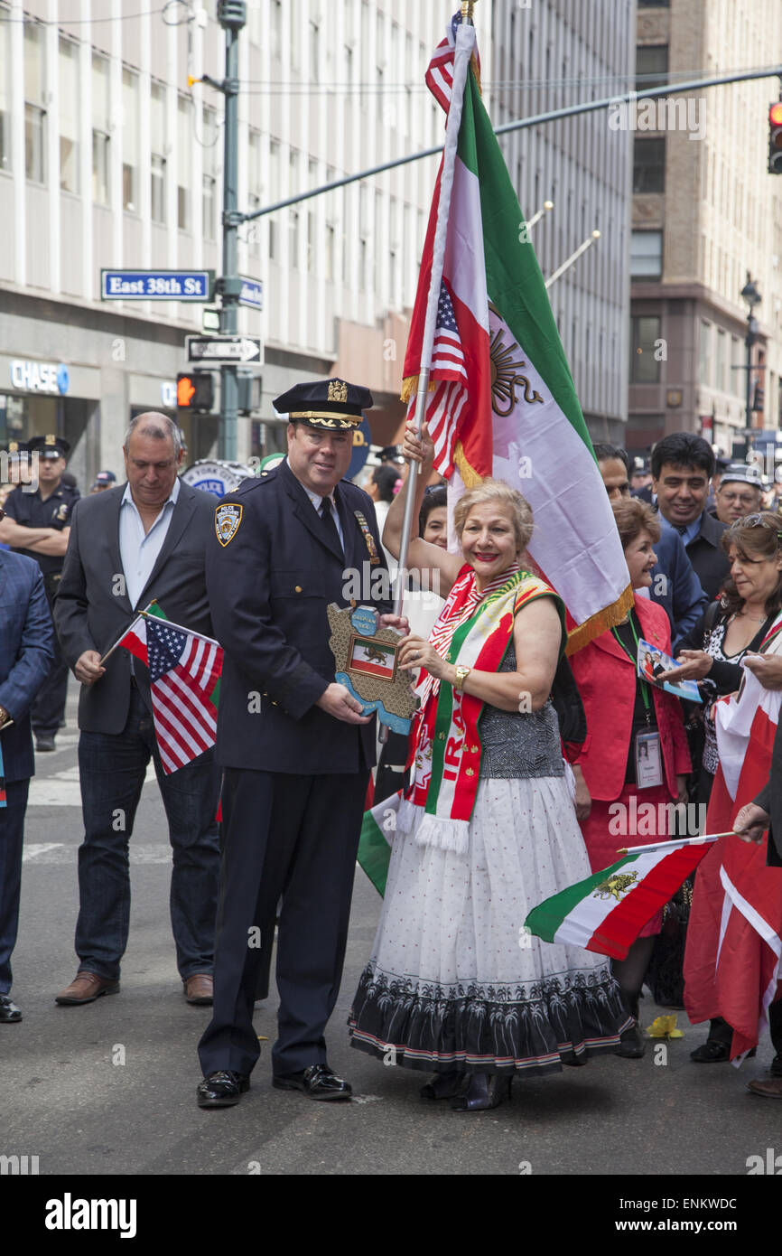 The annual Persian Parade on Madison Avenue in NYC celebrates Nowruz, the new year marking the first day of spring. Nowruz with Stock Photo
