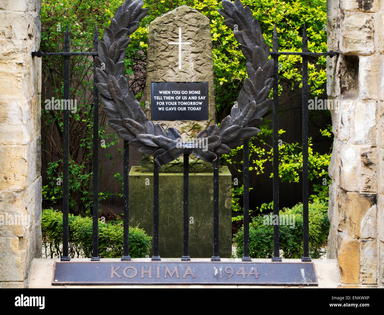 The Kohima Memorial in Deans Park York Yorkshire England Stock Photo