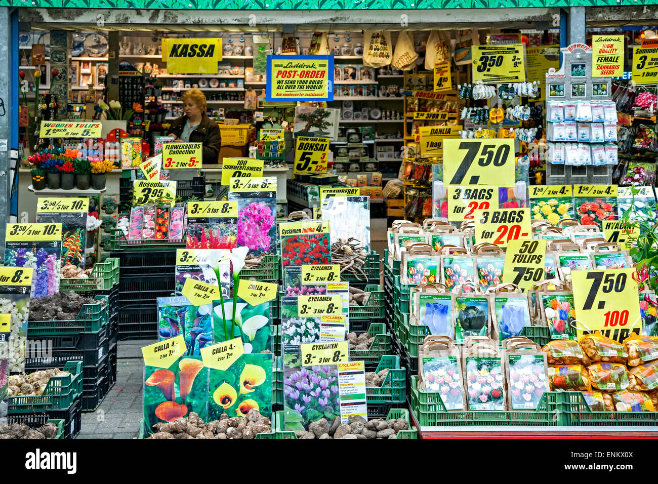 Bloemenmarkt flower market amsterdam netherlands hires stock
