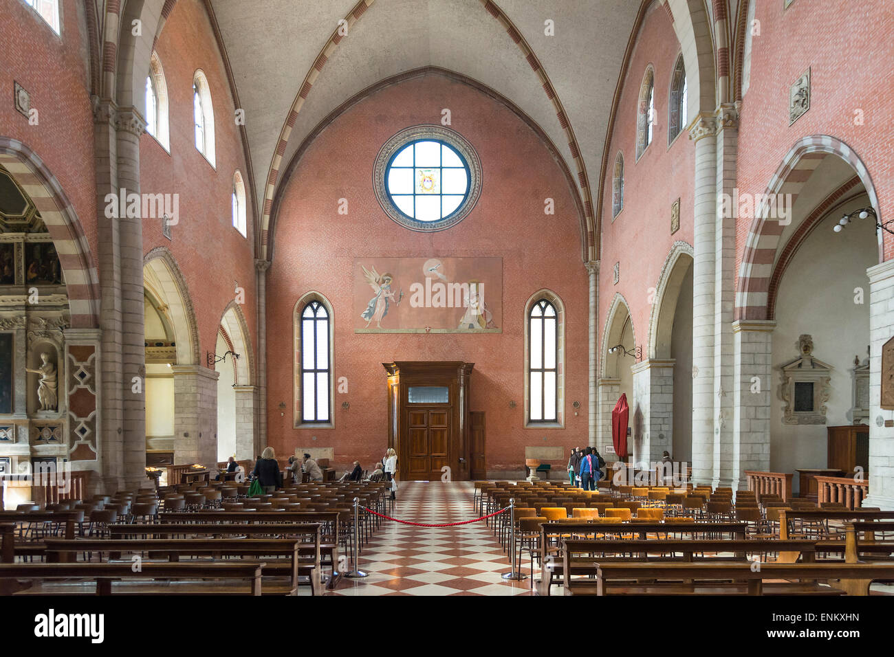 Vicenza,Italy-April 3,2015:view of the interior of the dome of Santa Maria Annunziata in the center of Vicenza during a sunny da Stock Photo