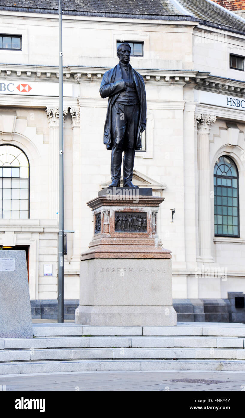 Darlington County Durham UK - The Joseph Pease statue Stock Photo