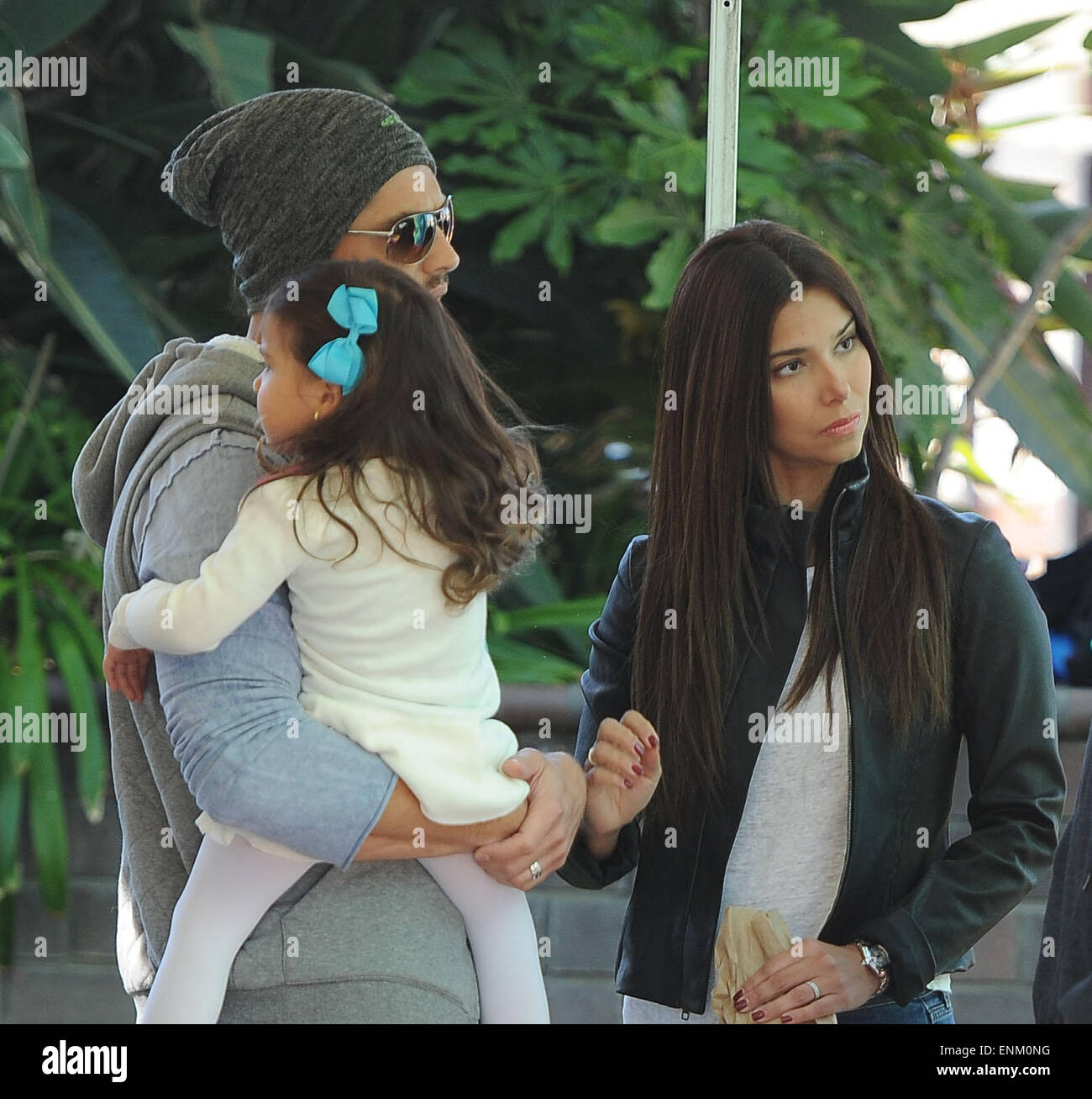 Roselyn Sanchez and husband Eric Winter take their daughter, Sebella to the Farmers Market  Featuring: Roselyn Sanchez,Eric Winter,Sebella Rose Winter Where: Los Angeles, California, United States When: 02 Nov 2014 Stock Photo