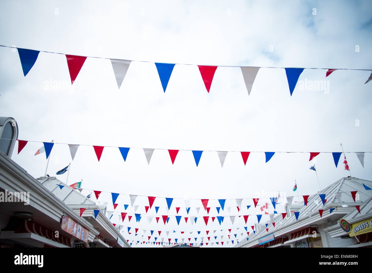 bunting at weston super mare Stock Photo Alamy