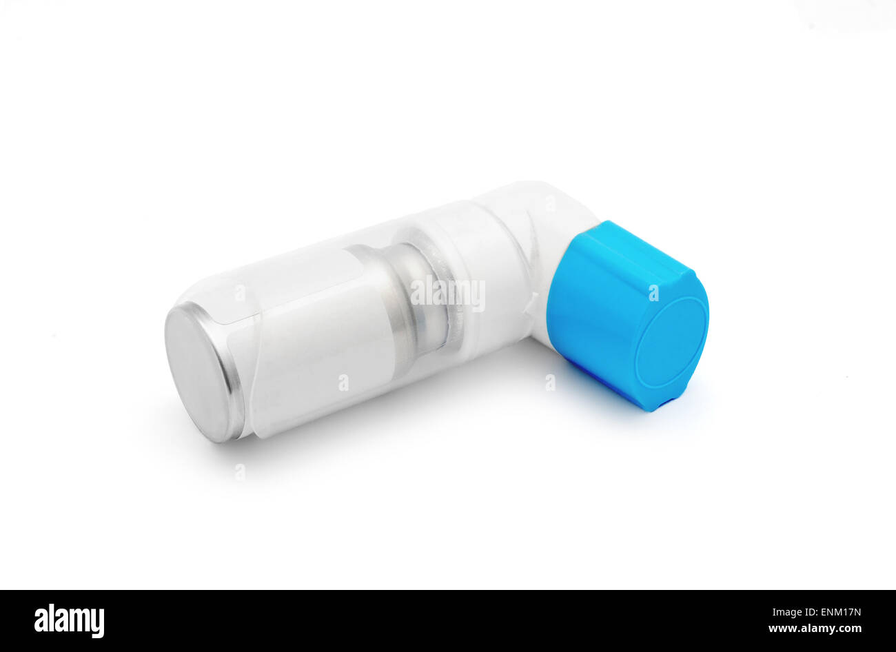 asthma inhaler on white background Stock Photo
