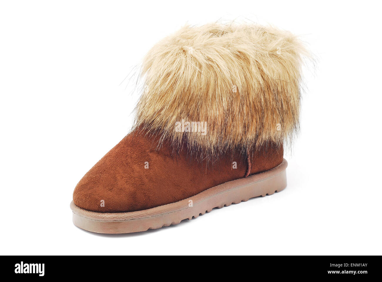 furry winter boot Stock Photo