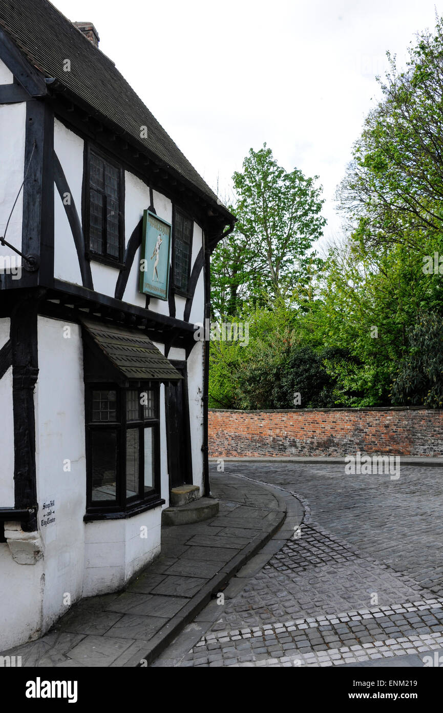 Half timbered house on Steep Hill, Lincoln, UK. Stock Photo