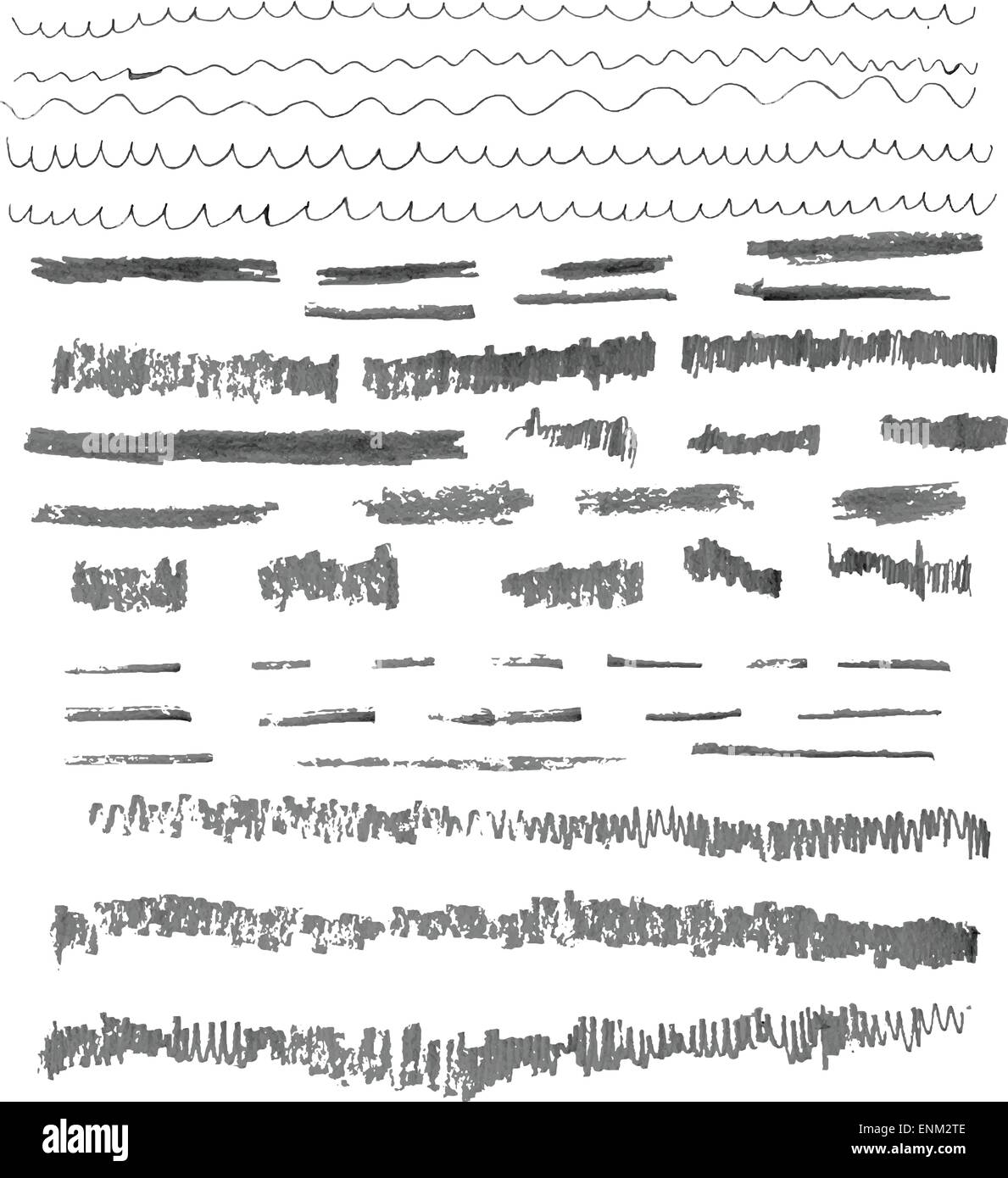 Set of vector grunge brushes. Abstract hand drawn ink strokes Stock ...