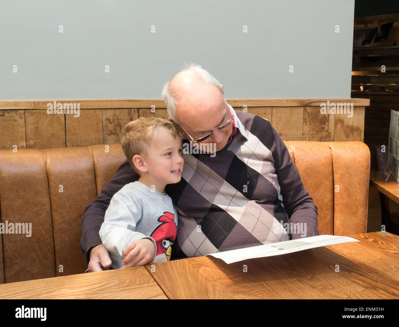 grandfather father son relaxing series Stock Photo Alamy