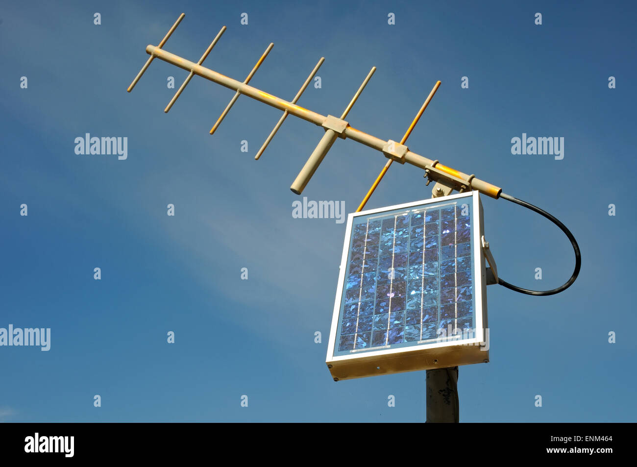Solar antenna on sunny day Stock Photo