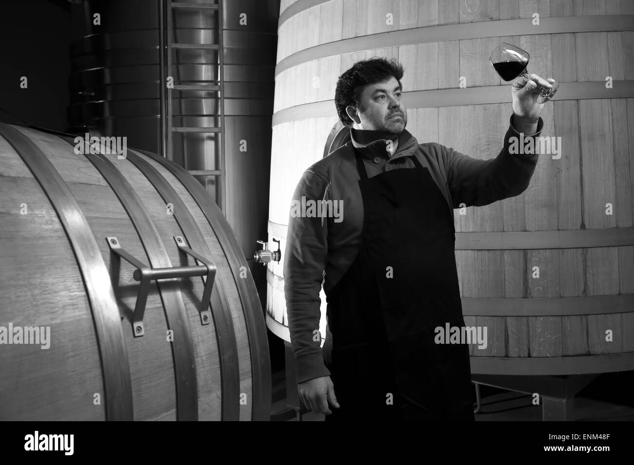 Wine tasting cellar in Black and White Stock Photos & Images - Alamy