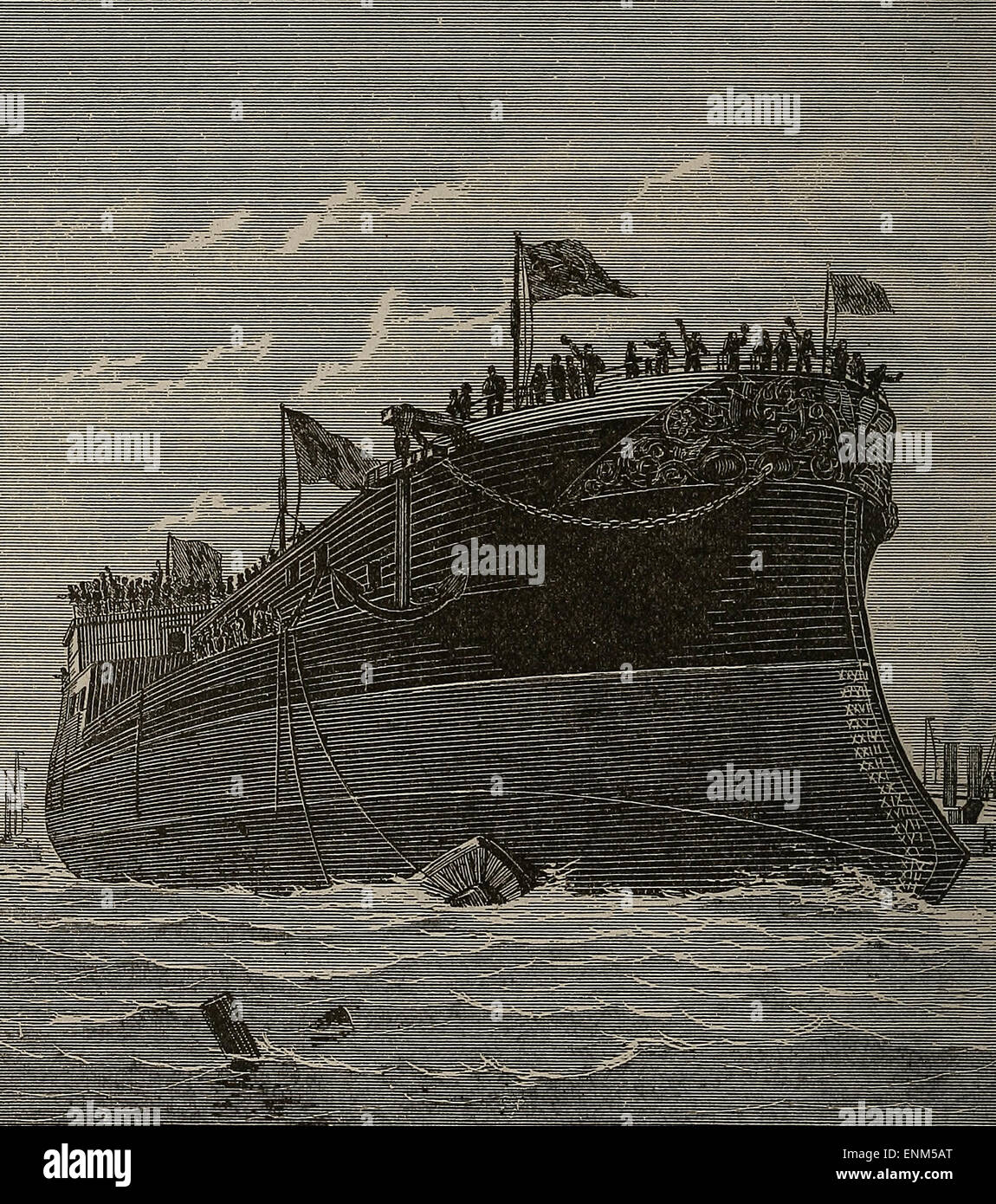 The Alexandra 1877 Ironclad, English Navy, at launch Stock Photo