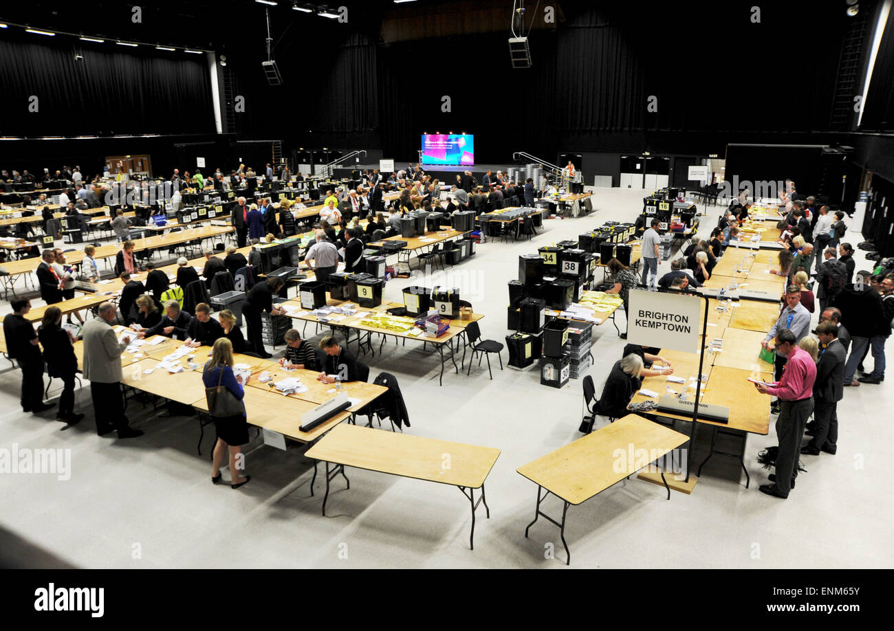 Brighton UK 8th May 2015 Early scenes in The Brighton Centre as they
