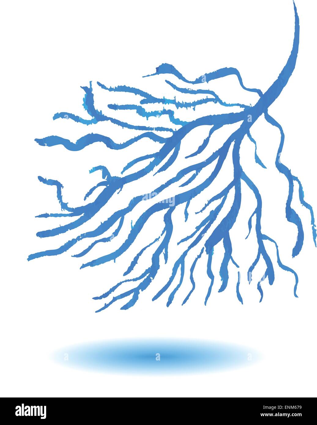 River's delta watercolor design for your project. Vector illustration