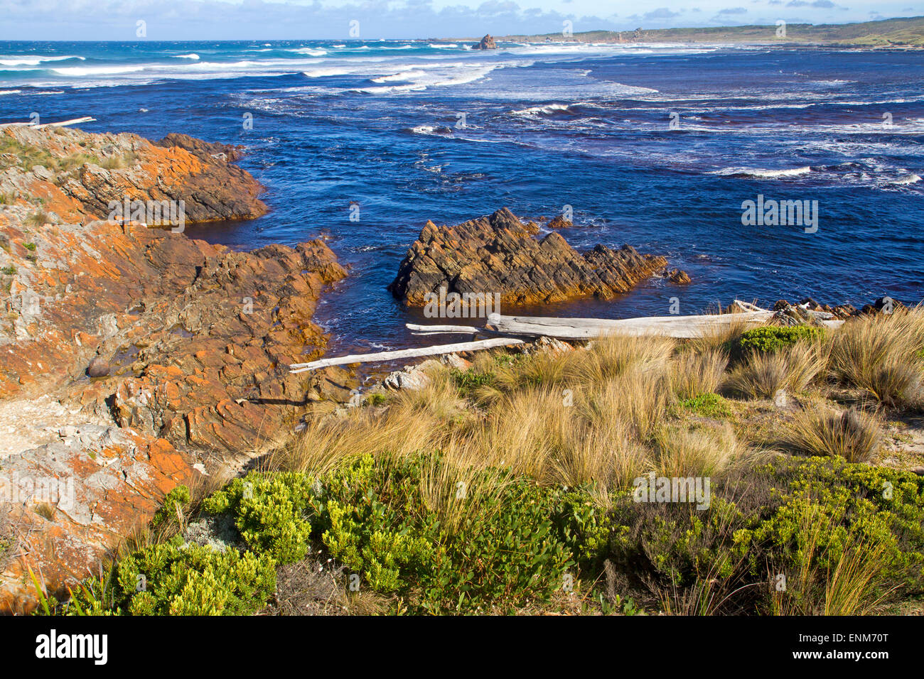 The rugged coast at Gardiner Point in Arthur River, billed as the Edge of the World Stock Photo