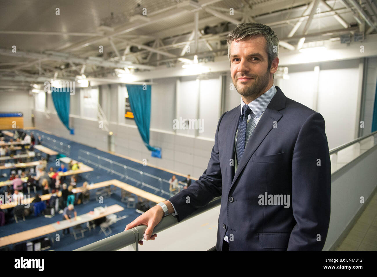 Sheffield, UK, 08th May, 2015. Oliver Coppard, Prospective Parliamentary Candidate for Labour, Sheffield Hallam, Constituency, UK, at the count on Friday 8th May 2015 Credit:  Mark Harvey/Alamy Live News Stock Photo