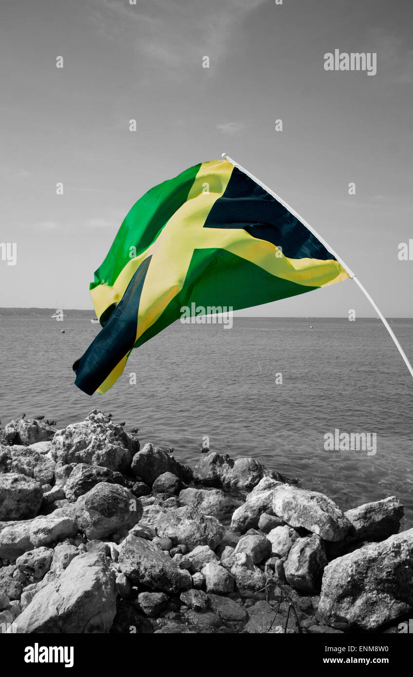Jamaican flag Stock Photo