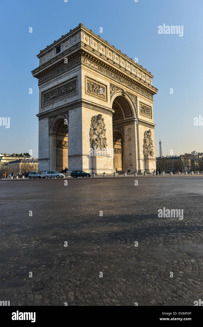 Arc de Triomphe in Paris, France Stock Photo