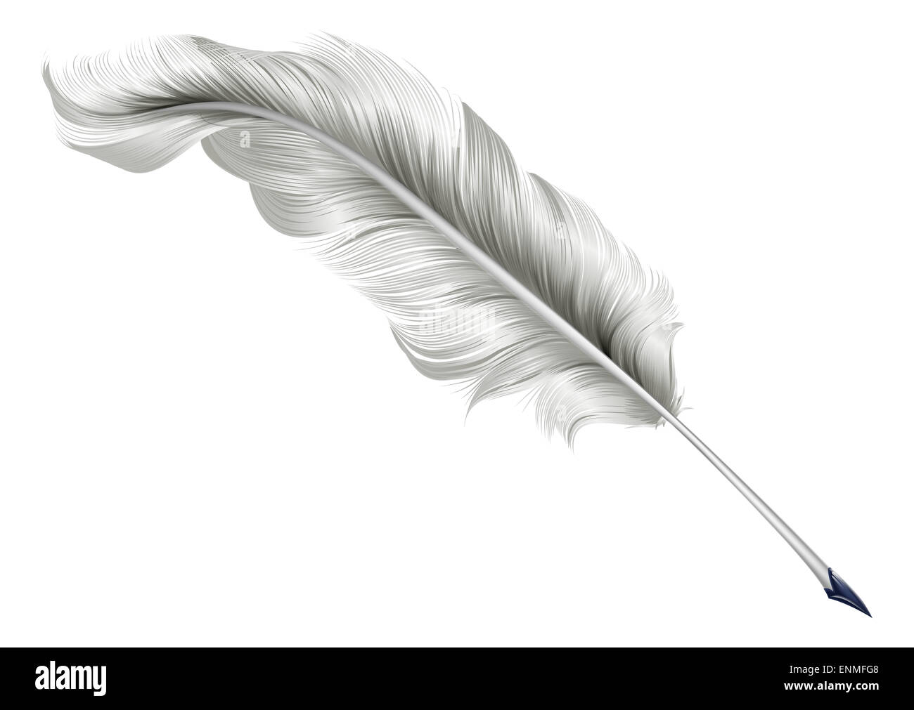 An illustration of a classic antique feather quill pen Stock Photo