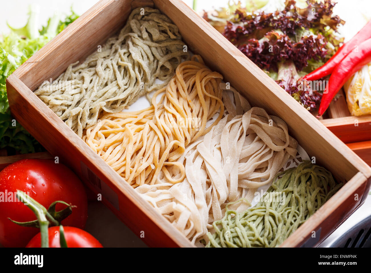 Chinese food, thin egg noodles Stock Photo - Alamy