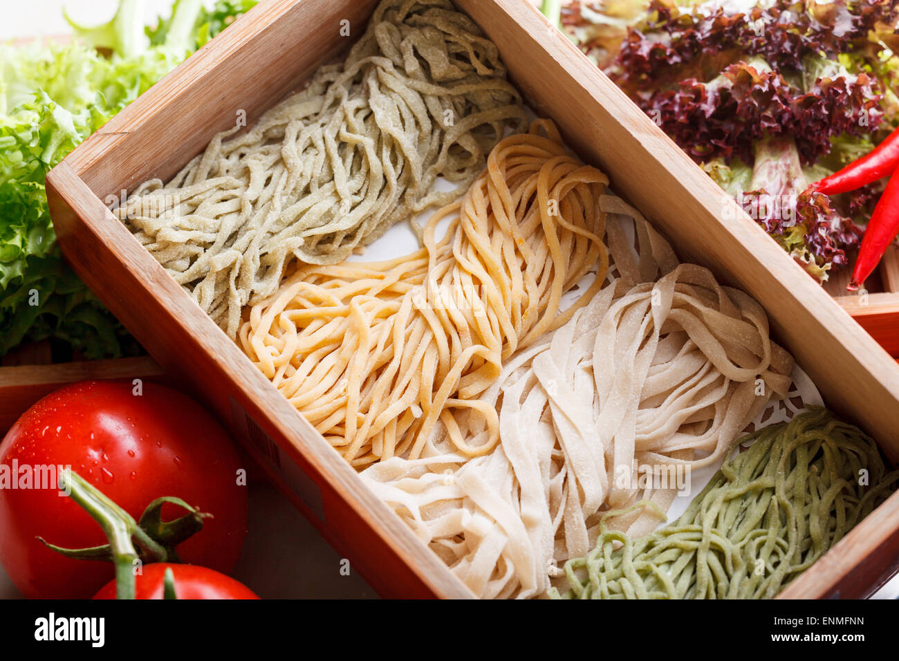 Chinese food, thin egg noodles Stock Photo Alamy