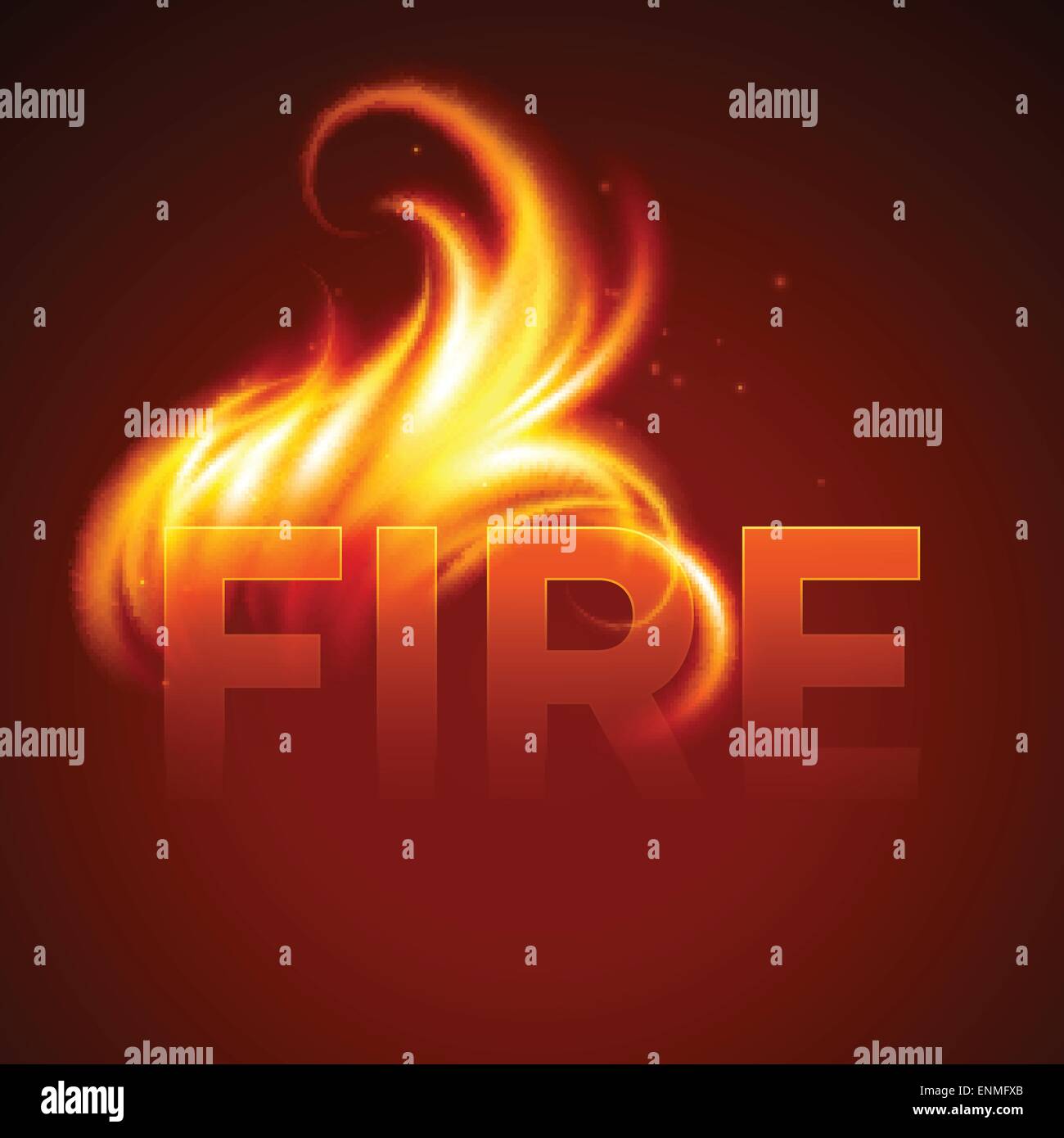 Anime Fire text flame burning hot lava explosion background. Stock