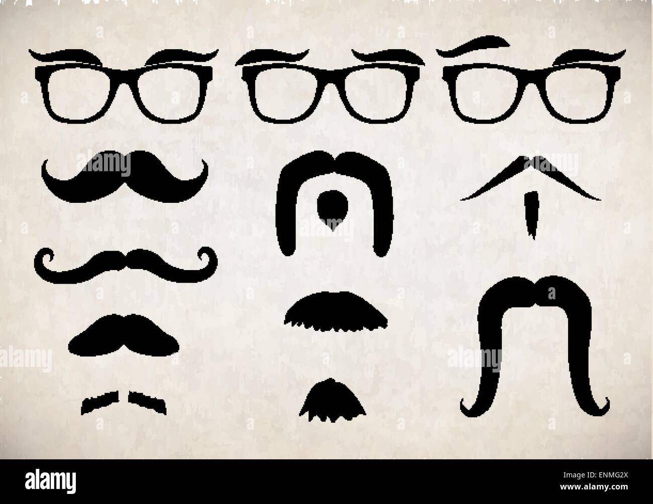 Mustache set Stock Vector