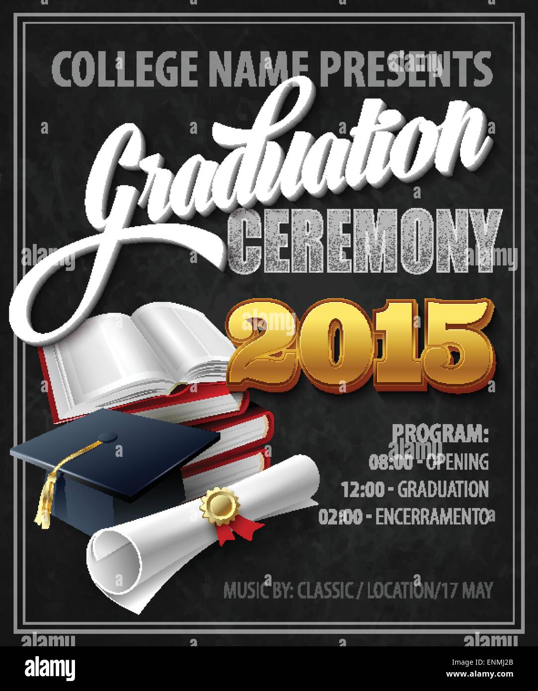 Graduation Ceremony. Poster template. Vector illustration EPS 21 Pertaining To Graduation Banner Template