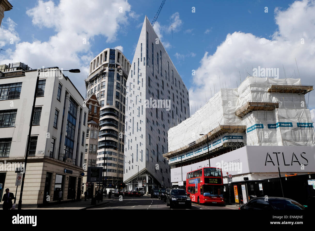 Atlas building under construction next to M Montcalm Shoreditch luxury hotel on City Road Atlas building under construction next to M Montcalm Shoreditch luxury hotel on City Road