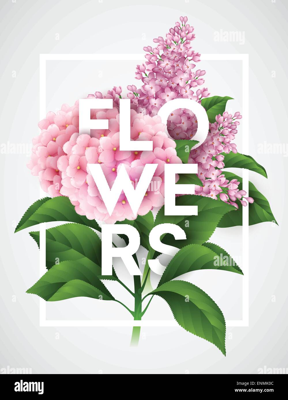 Stylish vector poster with beautiful flowers EPS 10 Stock Vector Image ...