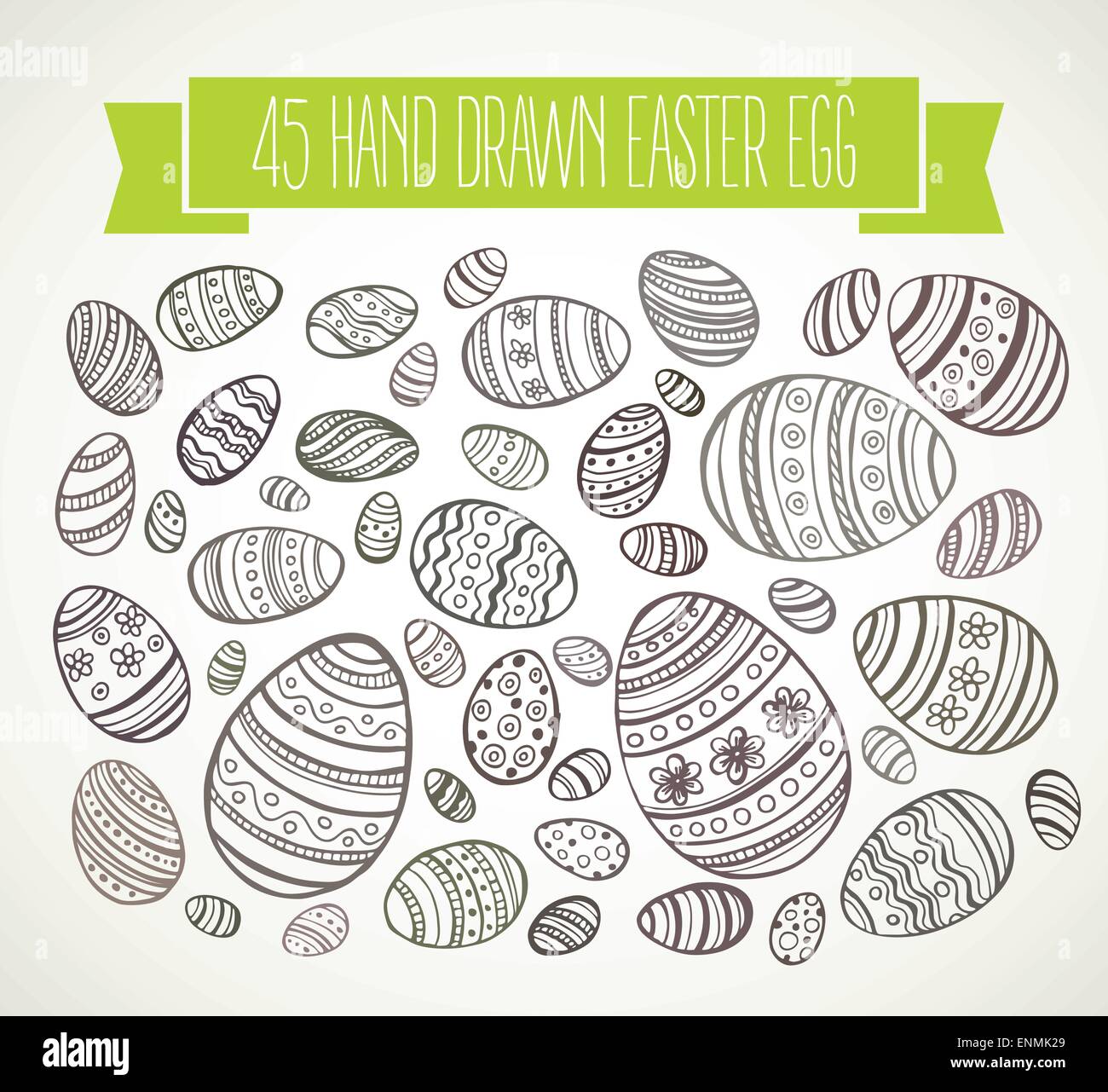 Hand drawn Easter eggs. Vector illustration EPS 10 Stock Vector Image ...