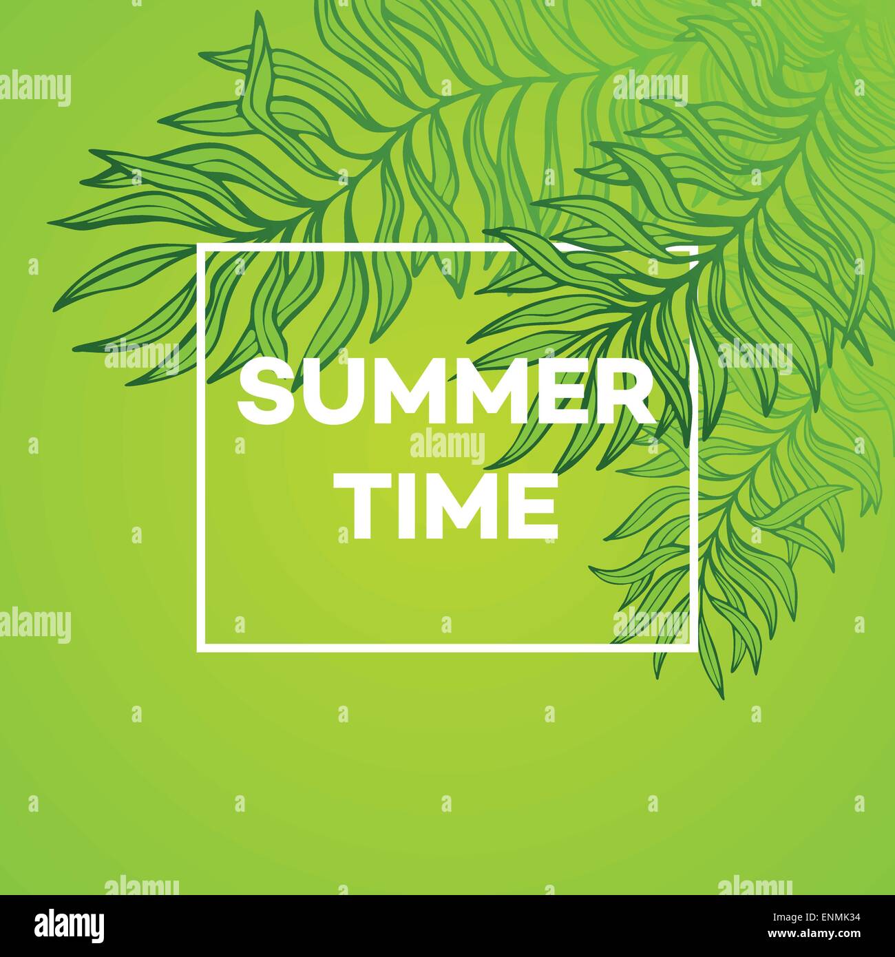 Summer time. Vector illustration of tropical palm leaves EPS 10 Stock ...