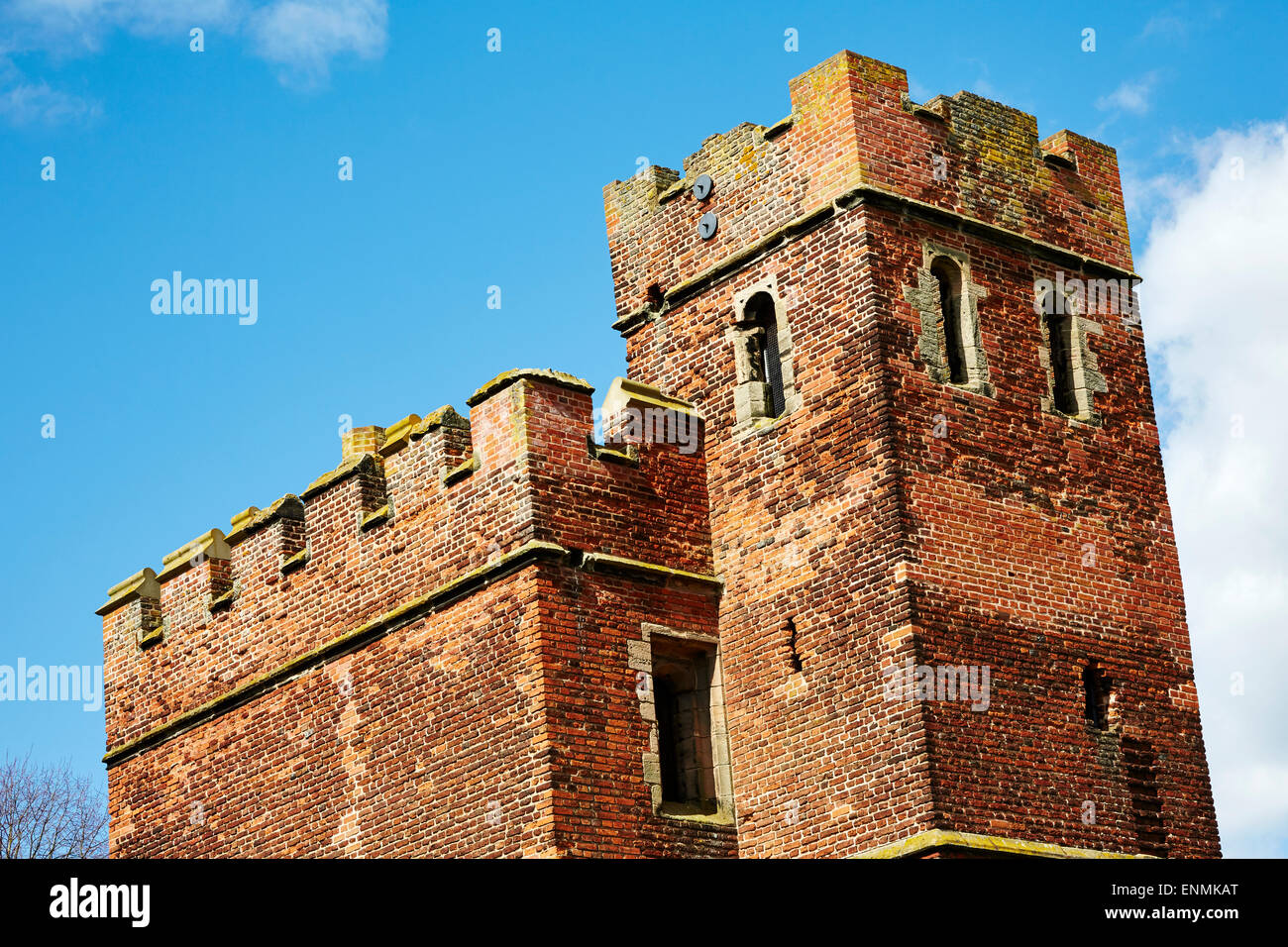 View of Kirby Muxloe Castle, Leicestershire. Stock Photo