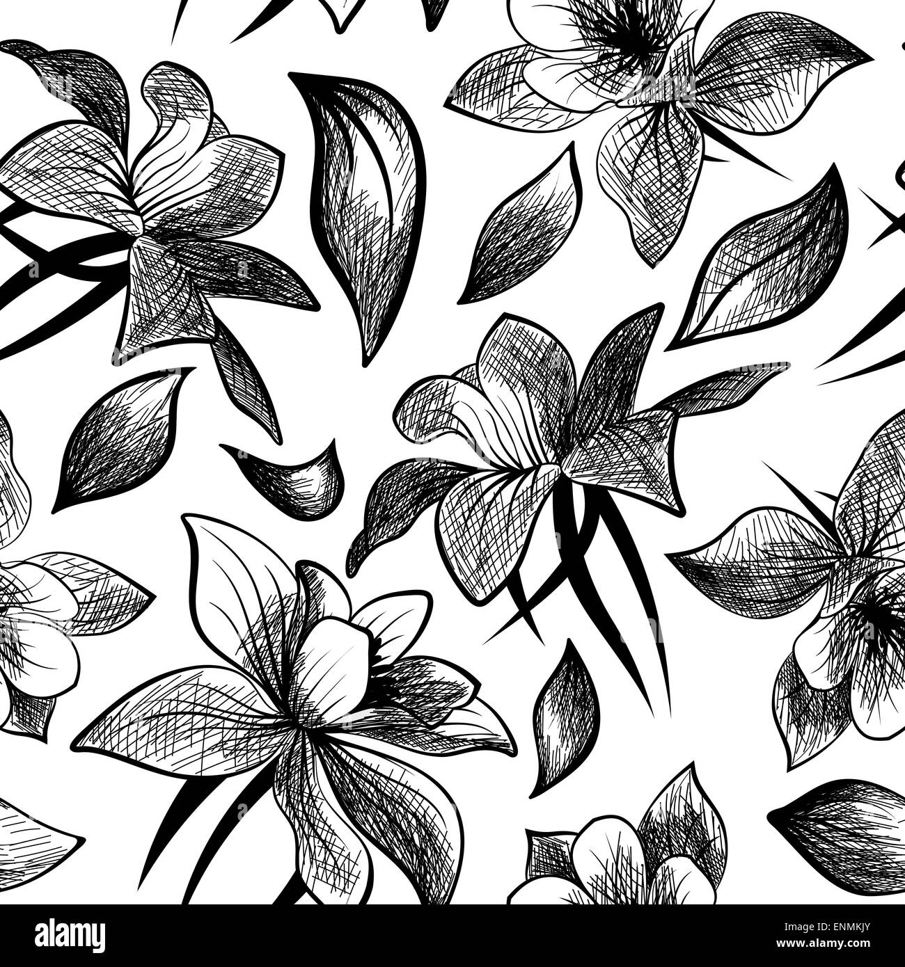 Doodle floral seamless vector pattern. For easy making seamless pattern ...