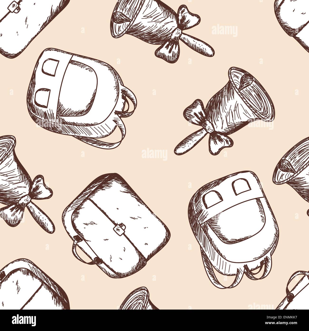 Back to school seamless doodle pattern. EPS 10 vector illustration ...