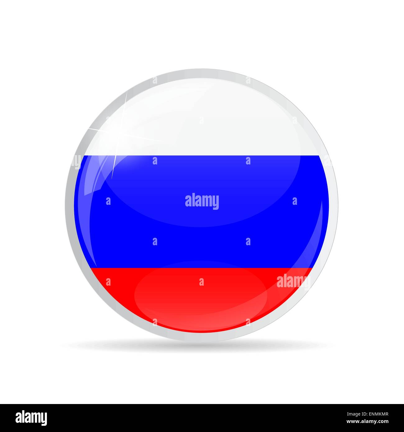 Round Flag Icon Vector Illustration Stock Vector