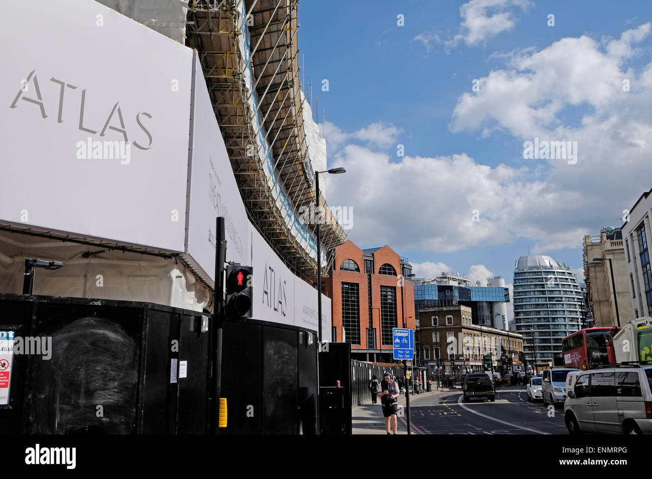 A view towards Old Street Roundabout and Bezier apartments from the