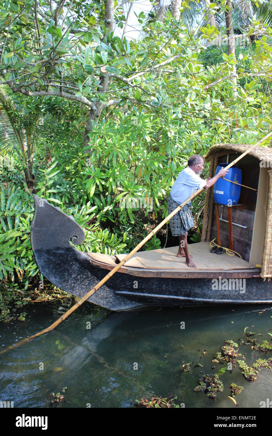 A day out on the Kerala Backwaters. Stock Photo