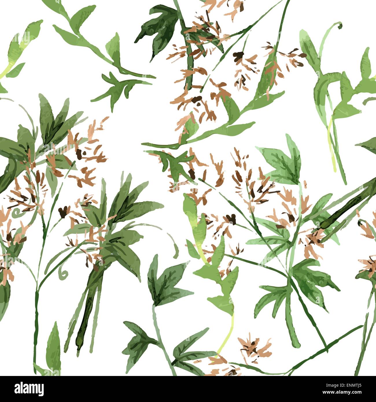 Wild flowers seamless pattern on white background vector illustration ...