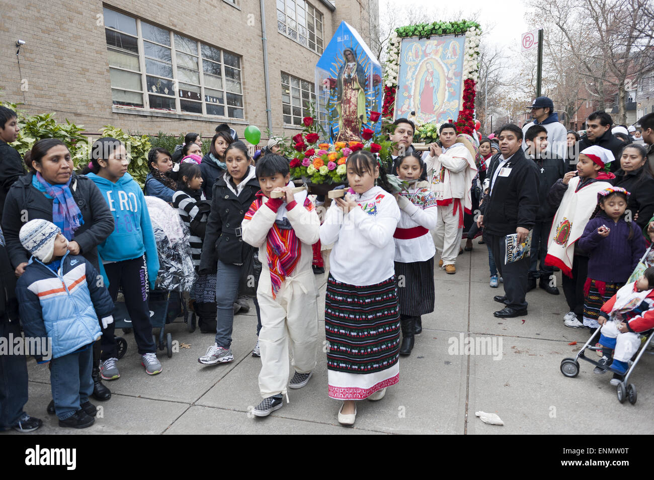 Festival of the Virgin of Guadalupe, the patron Saint of Mexico, Borough Park, Brooklyn, 2012. Stock Photo
