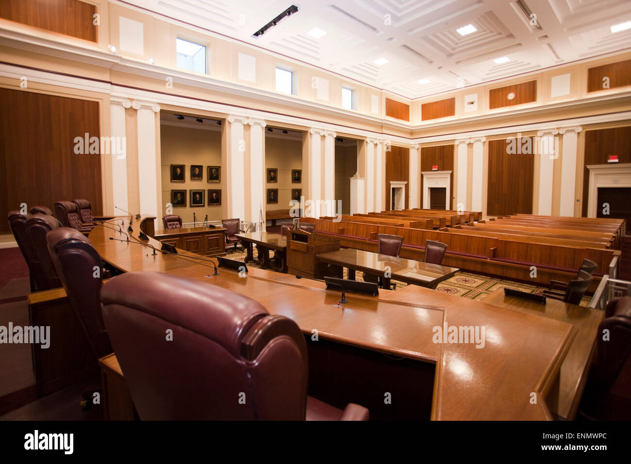 Florida Supreme Court courtroom interior. Stock Photo