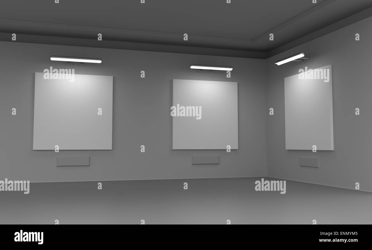 Modern gallery hall Stock Photo