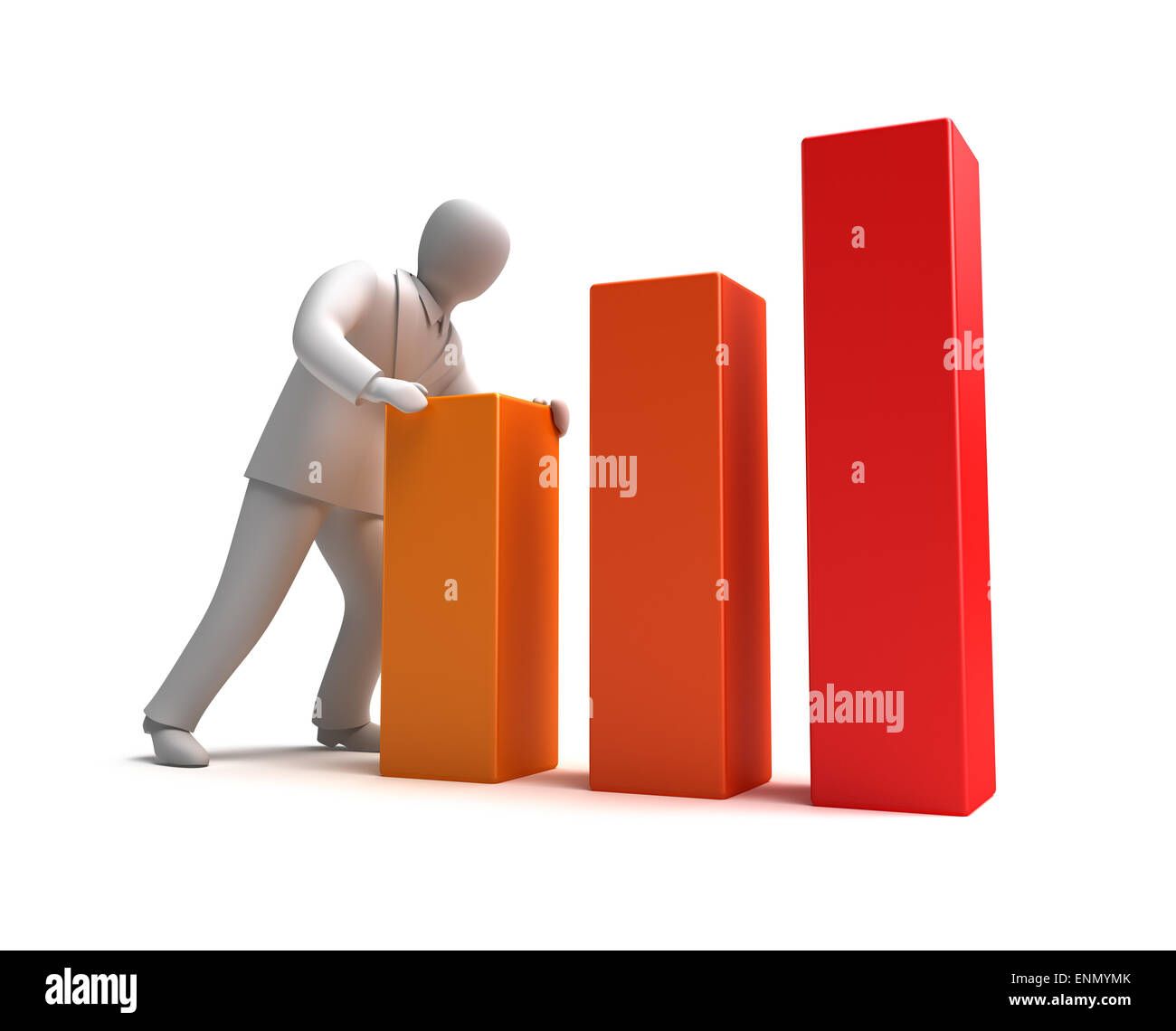Businessman and rising graph, 3D concept Stock Photo - Alamy