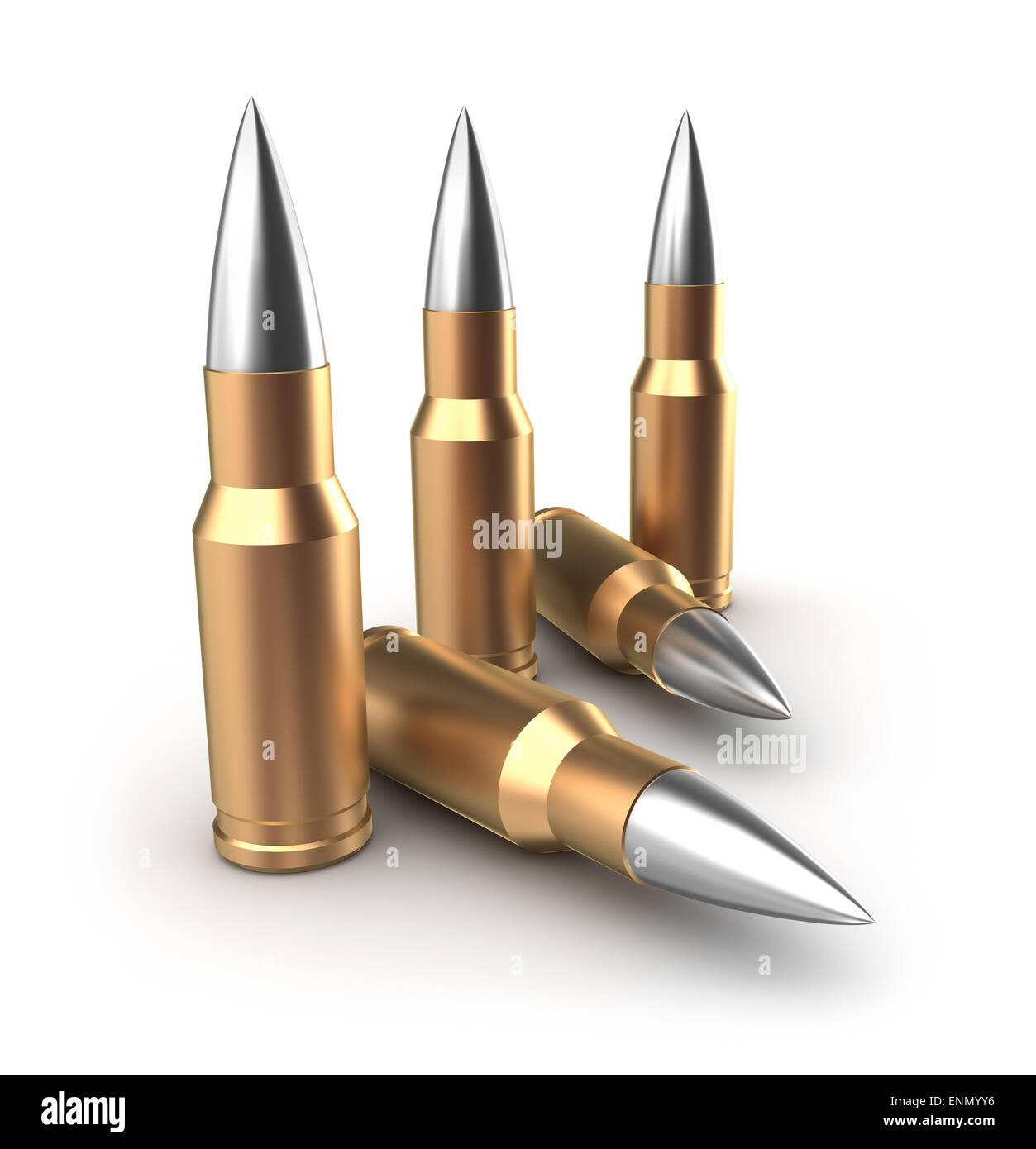 Ammo cartridges with bullets Stock Photo