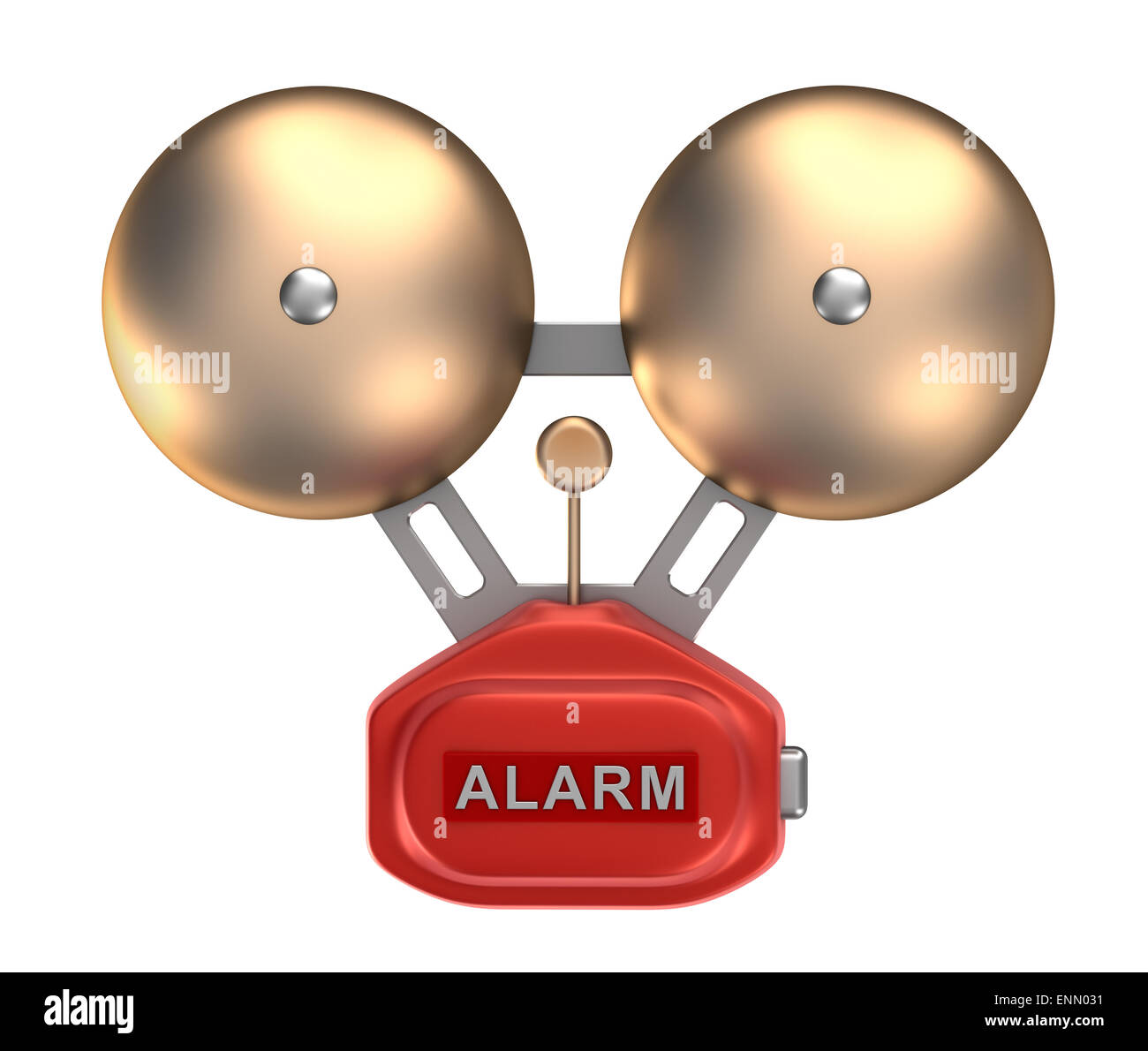 Alarm bell ringer. Isolated on white Stock Photo