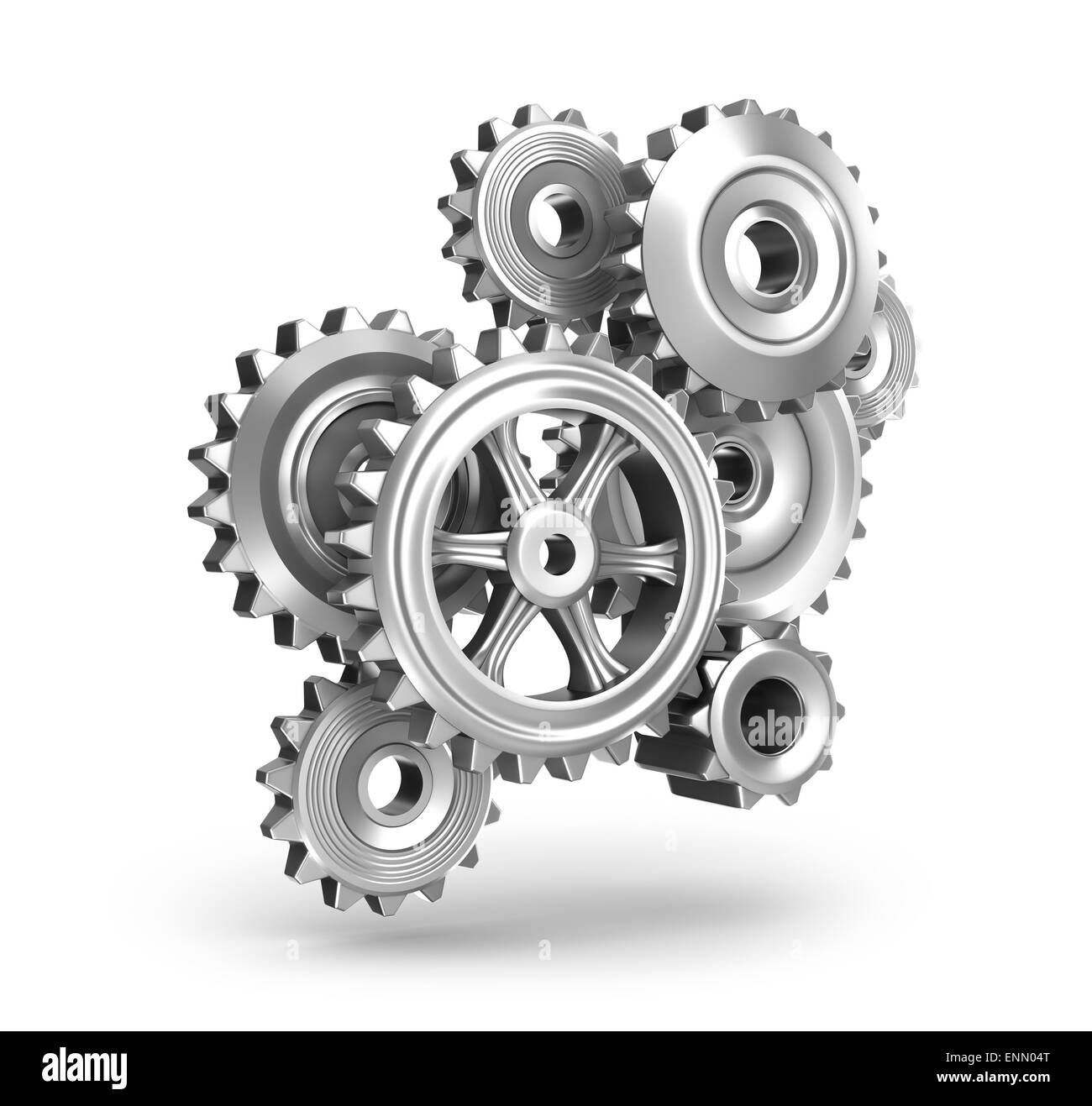 Steel gear wheels concept Stock Photo