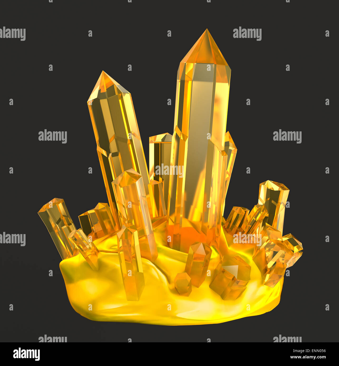 Golden crystals. Isolated on white Stock Photo Alamy