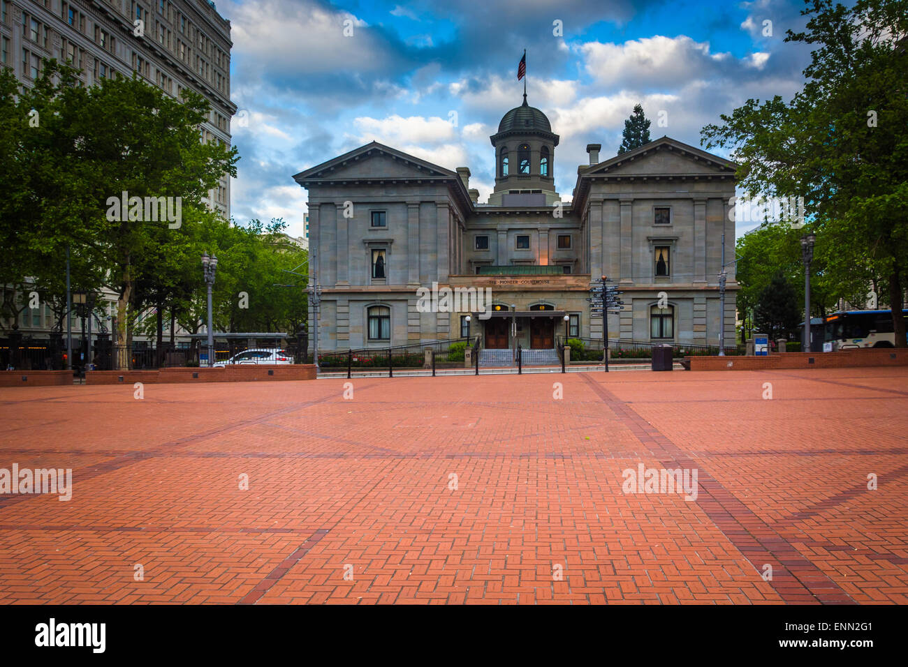 Pioneer Courthouse, in Portland, Oregon. Stock Photo