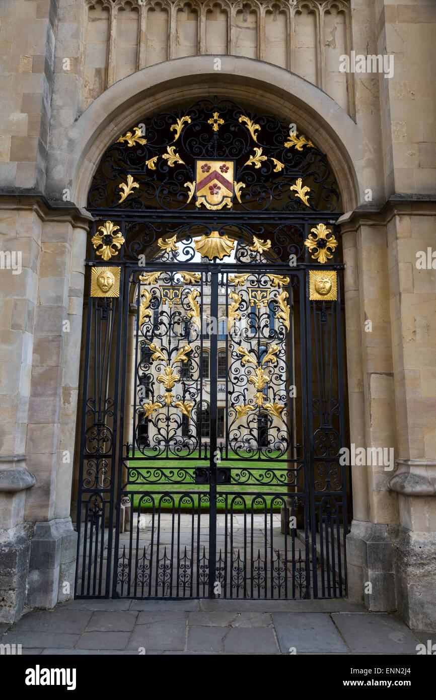 UK, England, Oxford.  Gateway Looking in to Codrington Library, All Souls College. Stock Photo