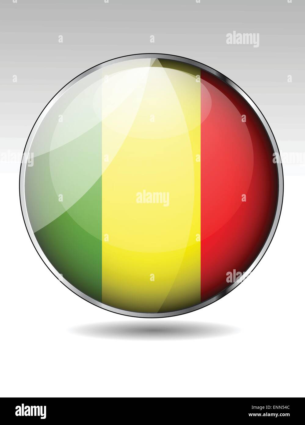 Mali flag button Stock Vector